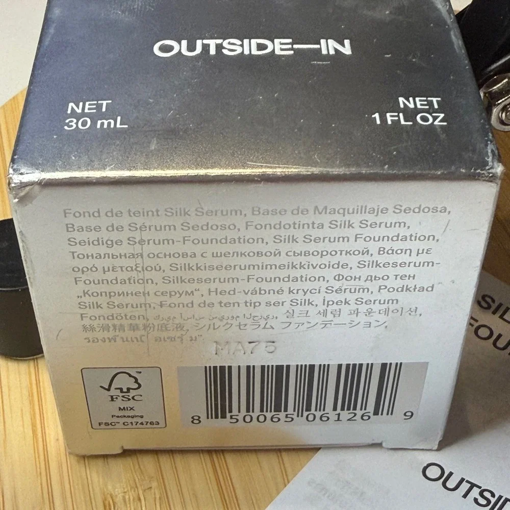 Outside-In • Silk Serum Foundation • 110 Light Cool • 1oz • New in Ugly Box